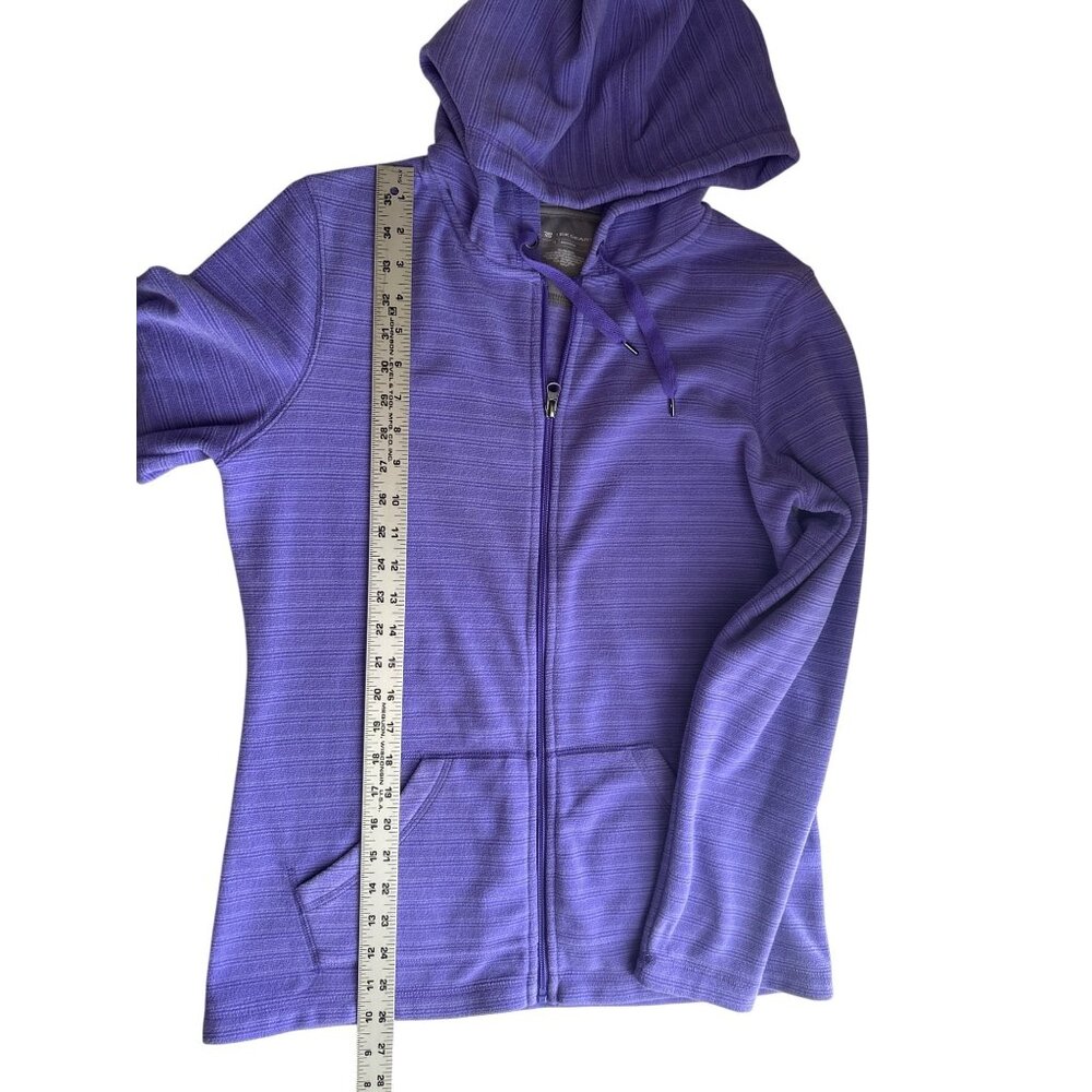 Tek Gear Womens Lavender Striped Hooded Full Zip-Up Jacket Size Medium - Picture 5 of 5